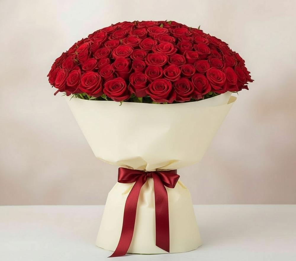Букет 101 Красная роза Милано в Медногорске