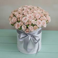 Цветочная композиция из Розы в шляпной коробке в Медногорске