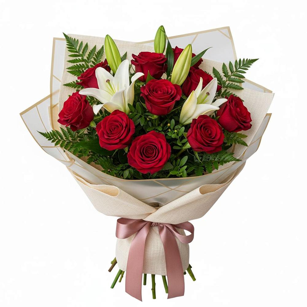 Букет цветов из: Лилии и Розы в Медногорске