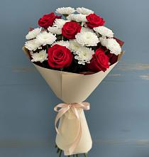 Букет цветов из:  Розы и Хризантемы в Медногорске