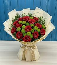 Букет цветов из:  Розы и Хризантемы в Медногорске