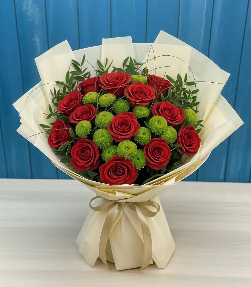 Букет цветов из: Розы и Хризантемы в Медногорске