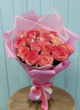 Букет 15 Розовых роз Равель #REPLACE_PRED# Медногорске